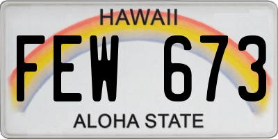 HI license plate FEW673