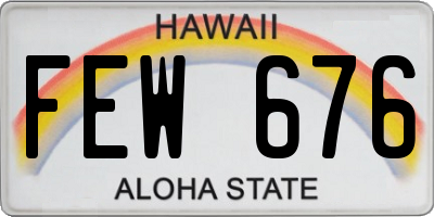 HI license plate FEW676