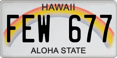 HI license plate FEW677
