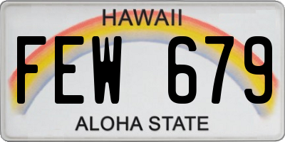 HI license plate FEW679