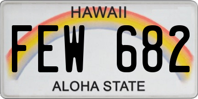 HI license plate FEW682