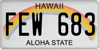 HI license plate FEW683
