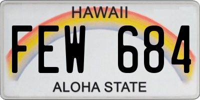 HI license plate FEW684