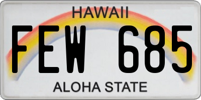 HI license plate FEW685