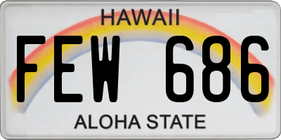HI license plate FEW686