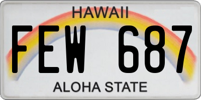 HI license plate FEW687