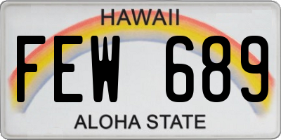 HI license plate FEW689