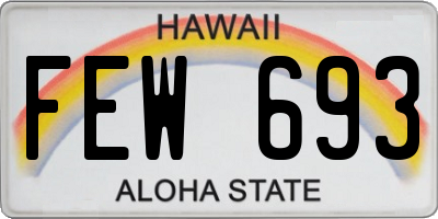 HI license plate FEW693