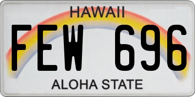 HI license plate FEW696