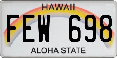 HI license plate FEW698