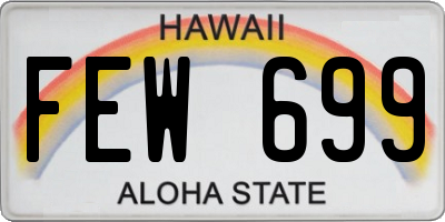 HI license plate FEW699