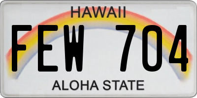 HI license plate FEW704