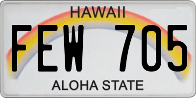 HI license plate FEW705