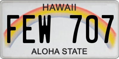 HI license plate FEW707