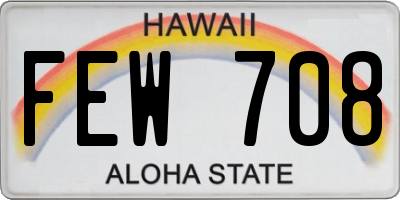 HI license plate FEW708