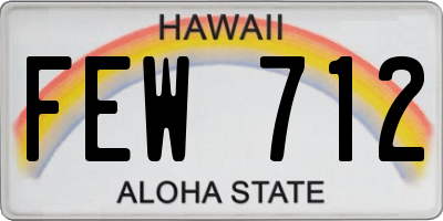 HI license plate FEW712