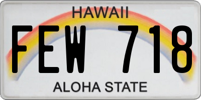HI license plate FEW718
