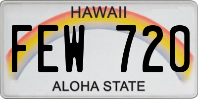 HI license plate FEW720