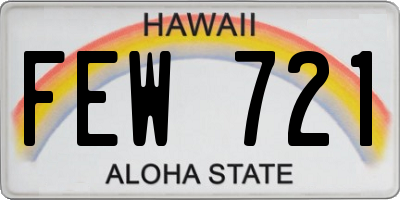 HI license plate FEW721