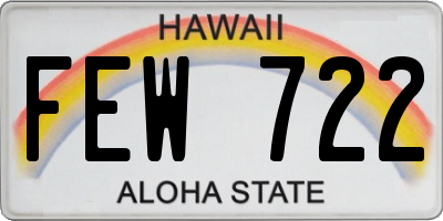HI license plate FEW722
