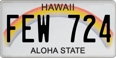 HI license plate FEW724
