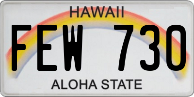 HI license plate FEW730