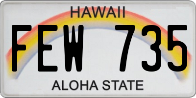 HI license plate FEW735