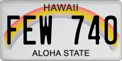 HI license plate FEW740