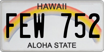 HI license plate FEW752