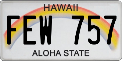 HI license plate FEW757