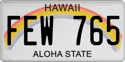 HI license plate FEW765