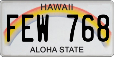 HI license plate FEW768