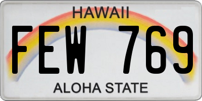 HI license plate FEW769