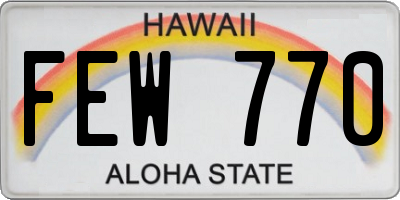 HI license plate FEW770