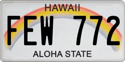 HI license plate FEW772