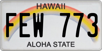 HI license plate FEW773