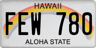 HI license plate FEW780