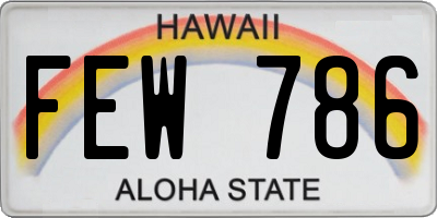 HI license plate FEW786