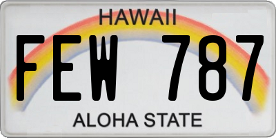 HI license plate FEW787