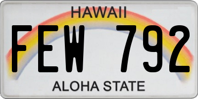HI license plate FEW792