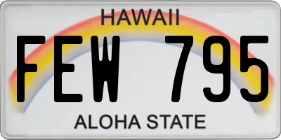 HI license plate FEW795