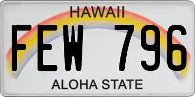 HI license plate FEW796