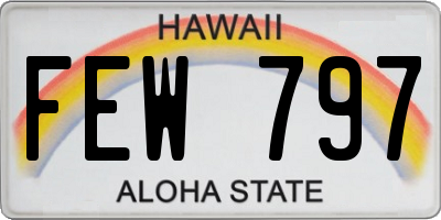 HI license plate FEW797