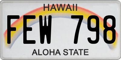 HI license plate FEW798
