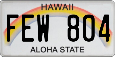 HI license plate FEW804