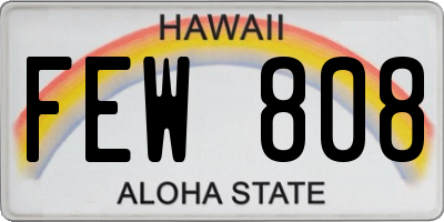 HI license plate FEW808