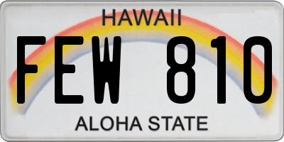 HI license plate FEW810