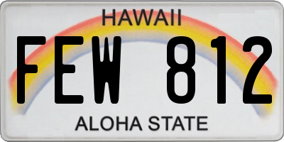 HI license plate FEW812