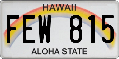HI license plate FEW815