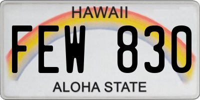 HI license plate FEW830